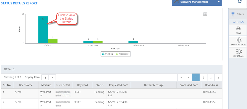 Status Details Report